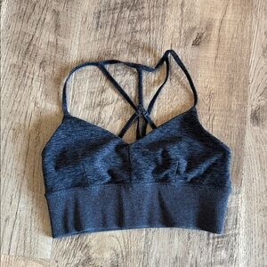 ALO Yoga Charcoal Strappy Sports Bra